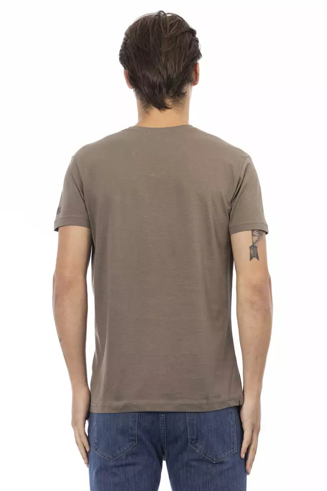 Trussardi Action Brown Cotton Men T-Shirt $130.00 Trussardi Action Luzworld