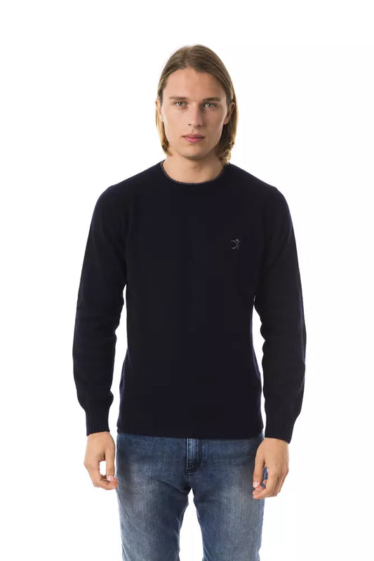 Uominitaliani Blue Wool Men Sweater $178.00 Uominitaliani Luzworld
