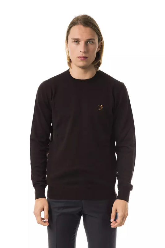 Uominitaliani Brown Merino Wool Men Sweater $196.00 Uominitaliani Luzworld