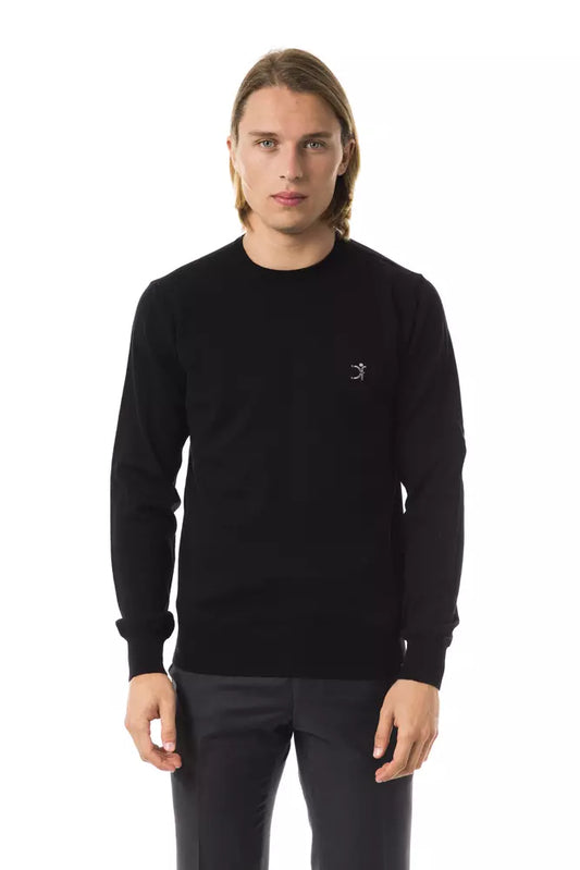 Uominitaliani Black Merino Wool Men Sweater $196.00 Uominitaliani Luzworld