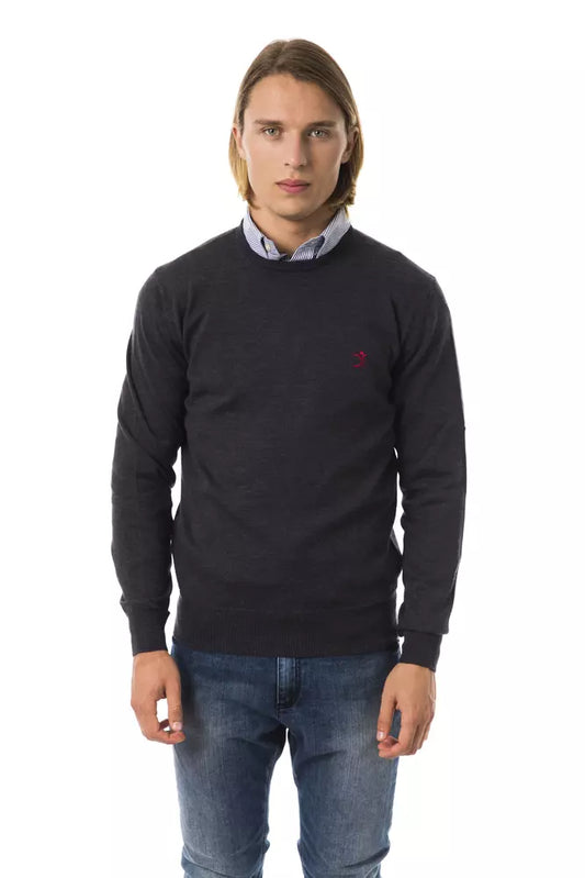 Uominitaliani Gray Merino Wool Men Sweater $196.00 Uominitaliani Luzworld