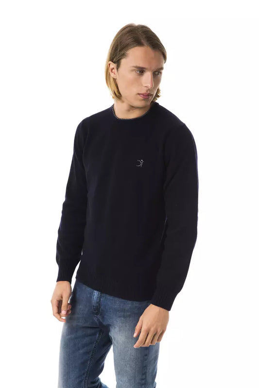Uominitaliani Blue Wool Men Sweater $178.00 Uominitaliani Luzworld