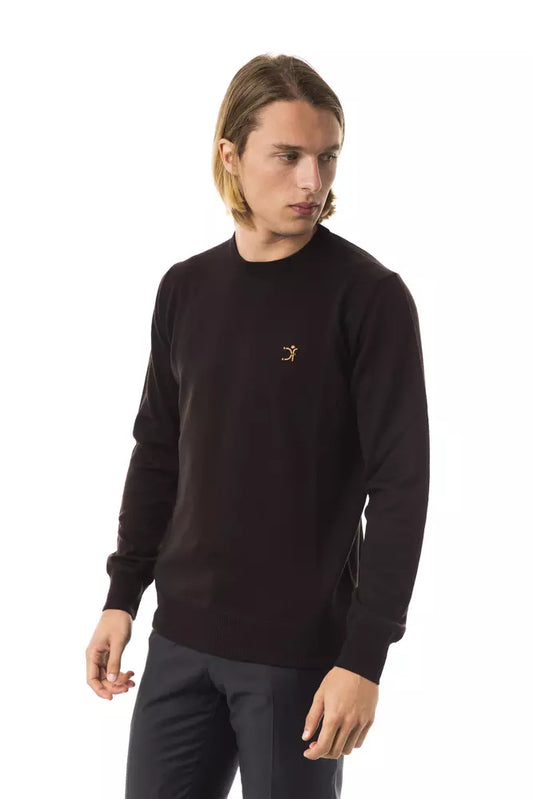 Uominitaliani Brown Merino Wool Men Sweater $196.00 Uominitaliani Luzworld