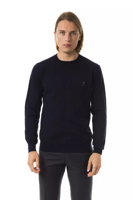 Uominitaliani Blue Merino Wool Men's Sweater $196.00 Uominitaliani Luzworld
