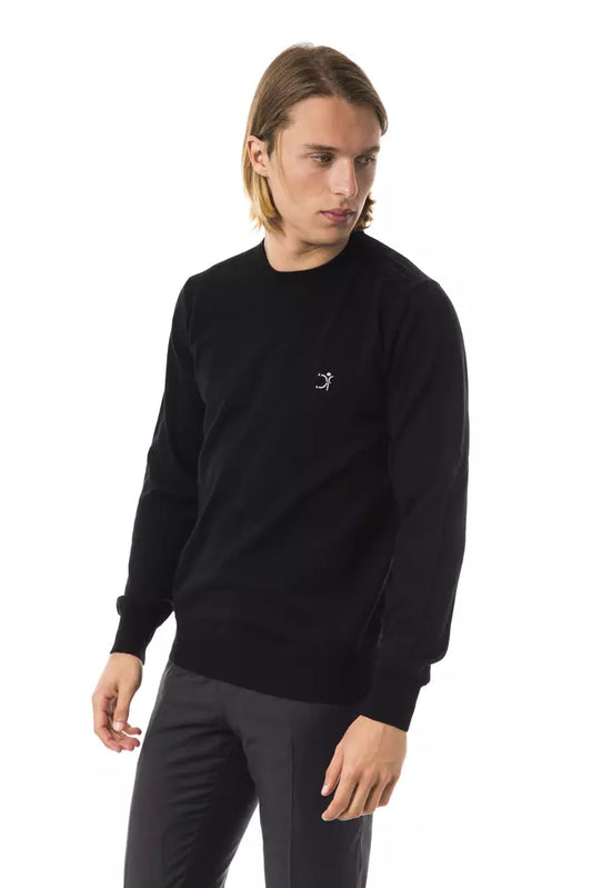 Uominitaliani Black Merino Wool Men Sweater $196.00 Uominitaliani Luzworld