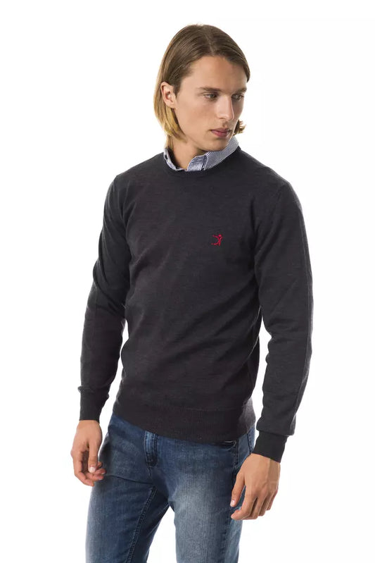 Uominitaliani Gray Merino Wool Men Sweater $196.00 Uominitaliani Luzworld