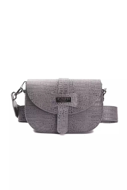 Pompei Donatella Gray Leather Women Crossbody Bag $734.00 Pompei Donatella Luzworld