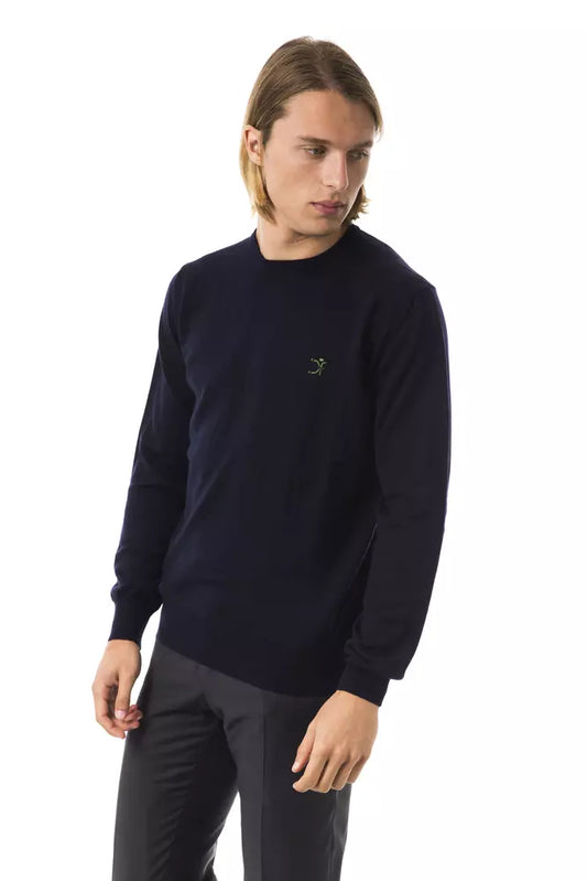 Uominitaliani Blue Merino Wool Men's Sweater $196.00 Uominitaliani Luzworld