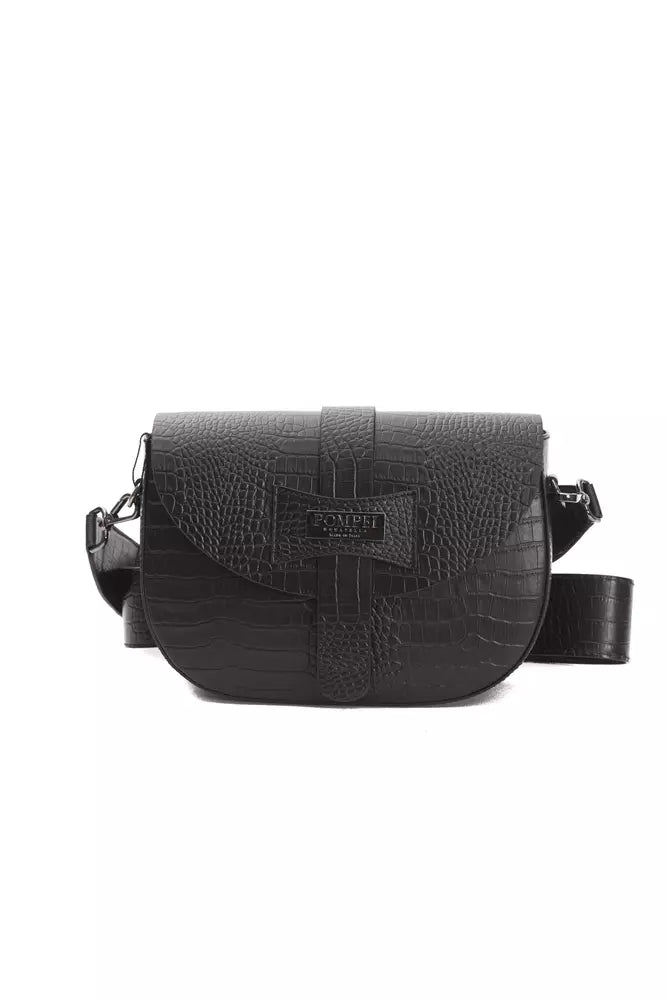 Pompei Donatella Black Leather Women Crossbody Bag $734.00 Pompei Donatella Luzworld