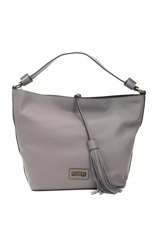 Pompei Donatella Gray Leather Women Shoulder Bag $734.00 Pompei Donatella Luzworld