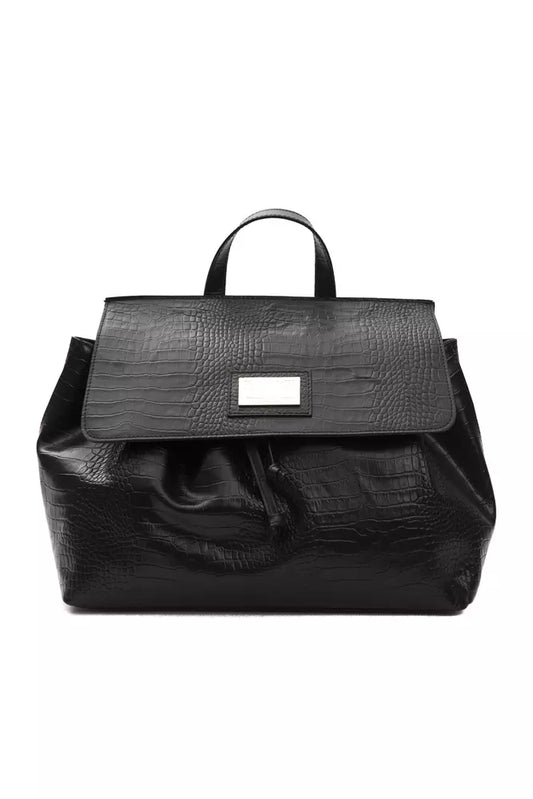 Pompei Donatella Black Leather Women Shoulder Bag $646.00 Pompei Donatella Luzworld