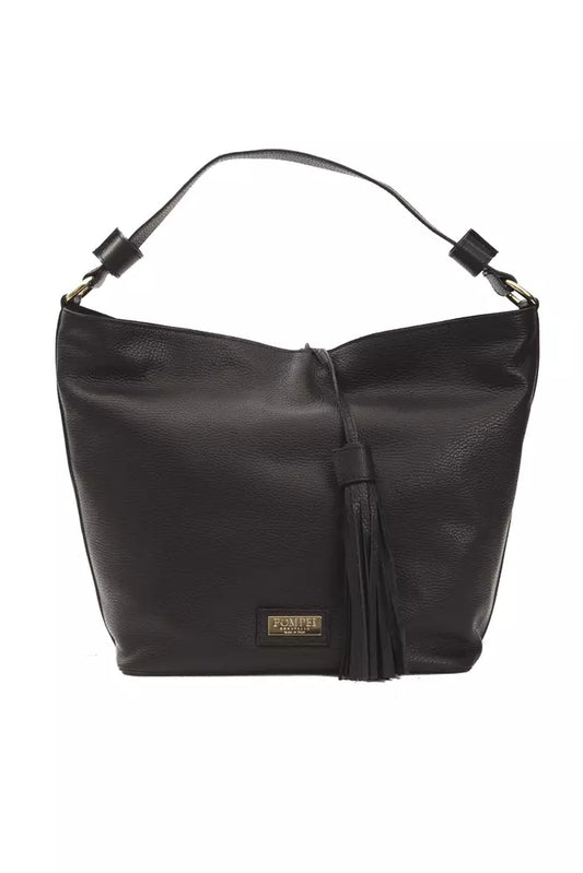 Pompei Donatella Black Leather Women Shoulder Bag $734.00 Pompei Donatella Luzworld