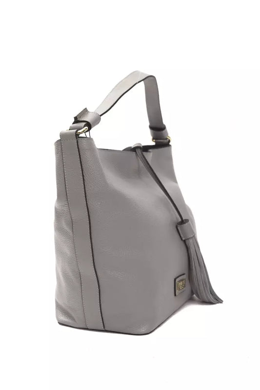 Pompei Donatella Gray Leather Women Shoulder Bag $734.00 Pompei Donatella Luzworld
