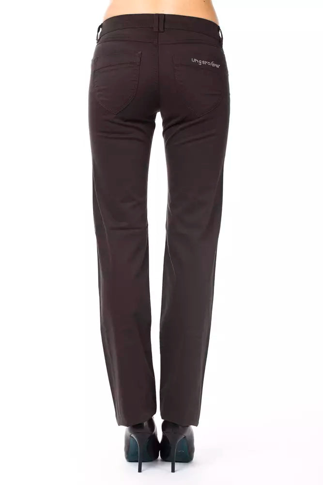 Ungaro Fever Brown Cotton Women Pants $170.00 Ungaro Fever Luzworld