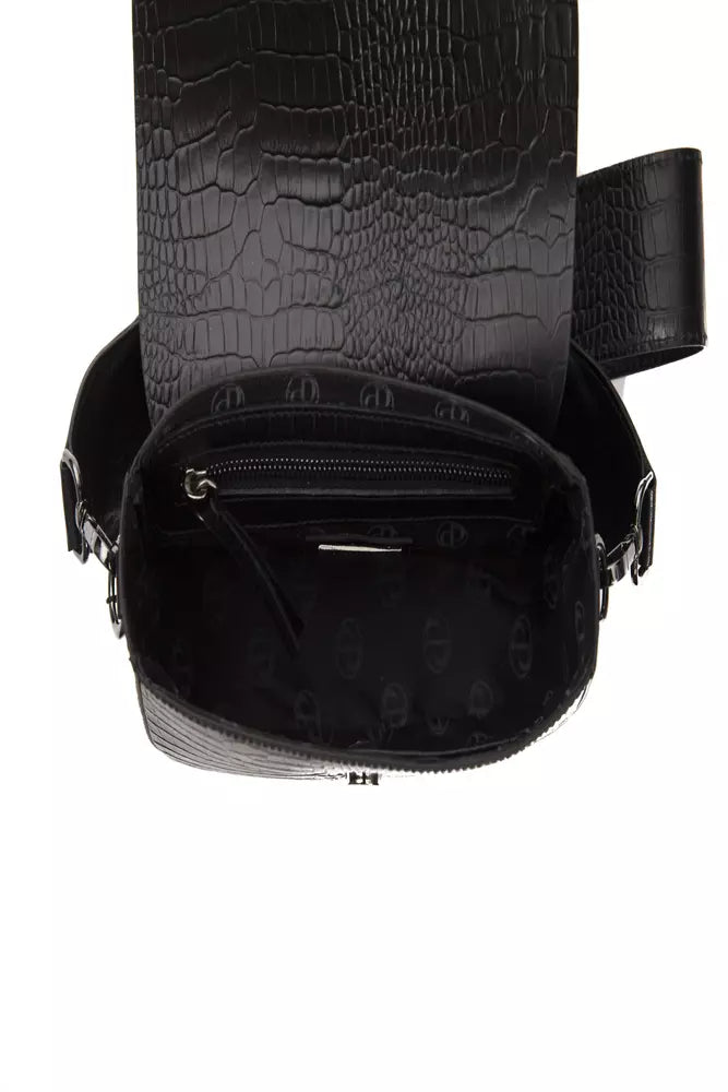 Pompei Donatella Black Leather Women Crossbody Bag $734.00 Pompei Donatella Luzworld