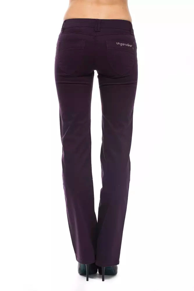 Ungaro Fever Purple Cotton Women Pant $170.00 Ungaro Fever Luzworld
