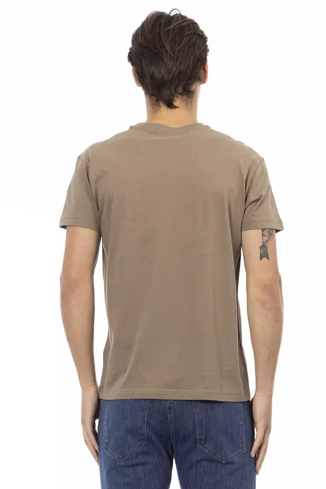 Trussardi Action Brown Cotton Men T-Shirt $130.00 Trussardi Action Luzworld