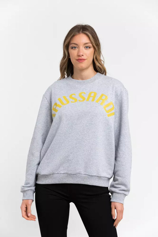 Trussardi Gray Cotton Women Sweatshirt $491.00 Trussardi Luzworld