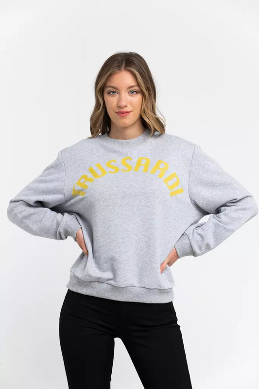 Trussardi Gray Cotton Women Sweatshirt $491.00 Trussardi Luzworld