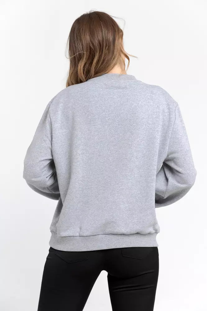 Trussardi Gray Cotton Women Sweatshirt $491.00 Trussardi Luzworld