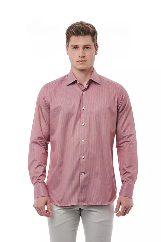 Bagutta Red Cotton Men Shirt $243.00 Bagutta Luzworld