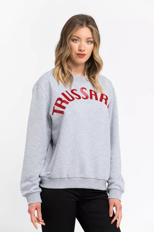 Trussardi Gray Cotton Women Sweatshirt $491.00 Trussardi Luzworld