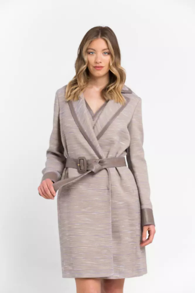 Trussardi Beige Cotton Women Coat $2877.00 Trussardi Luzworld