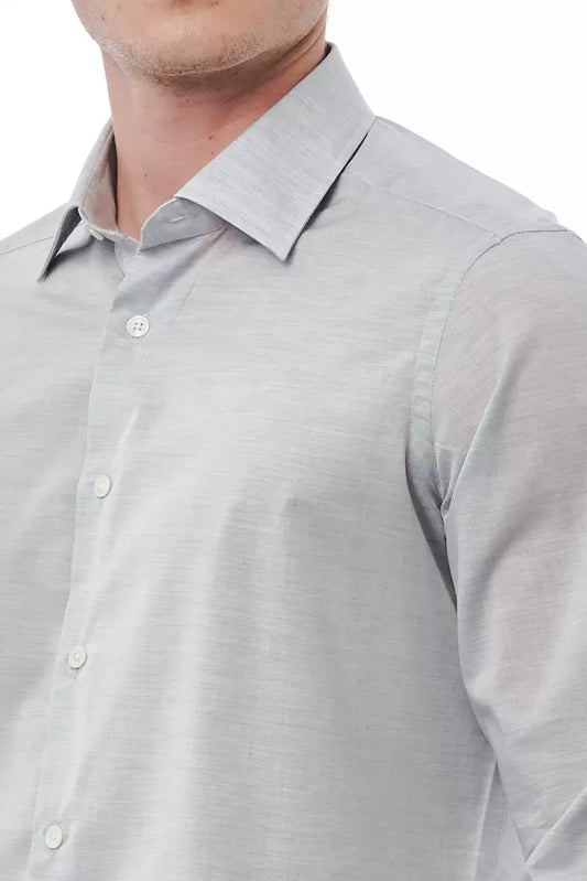 Bagutta Gray Cotton Men Shirt $243.00 Bagutta Luzworld