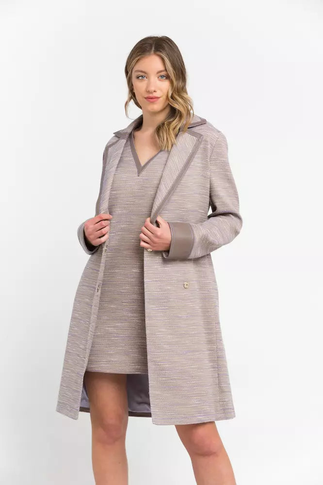 Trussardi Beige Cotton Women Coat $2877.00 Trussardi Luzworld