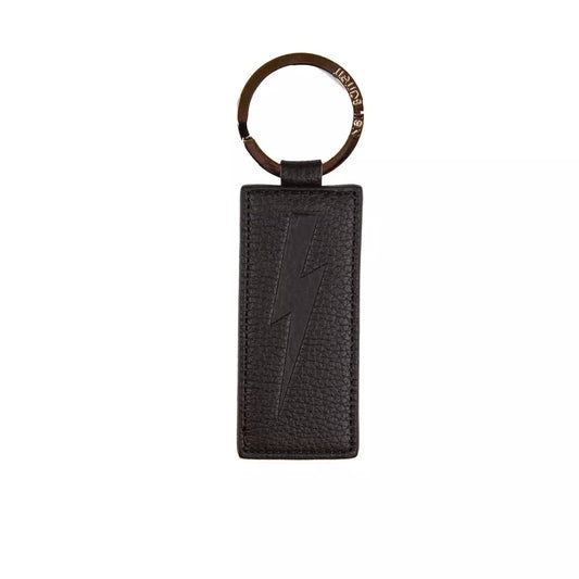 Neil Barrett Black Leather Men Keychain $226.00 Neil Barrett Luzworld