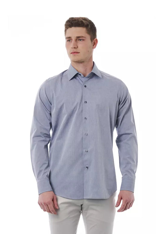 Bagutta Gray Cotton Men Shirt $243.00 Bagutta Luzworld