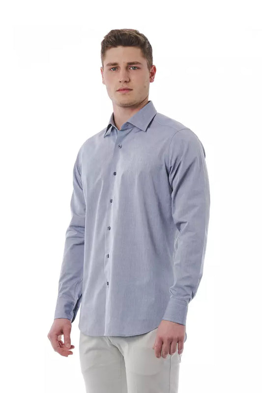 Bagutta Gray Cotton Men Shirt $243.00 Bagutta Luzworld