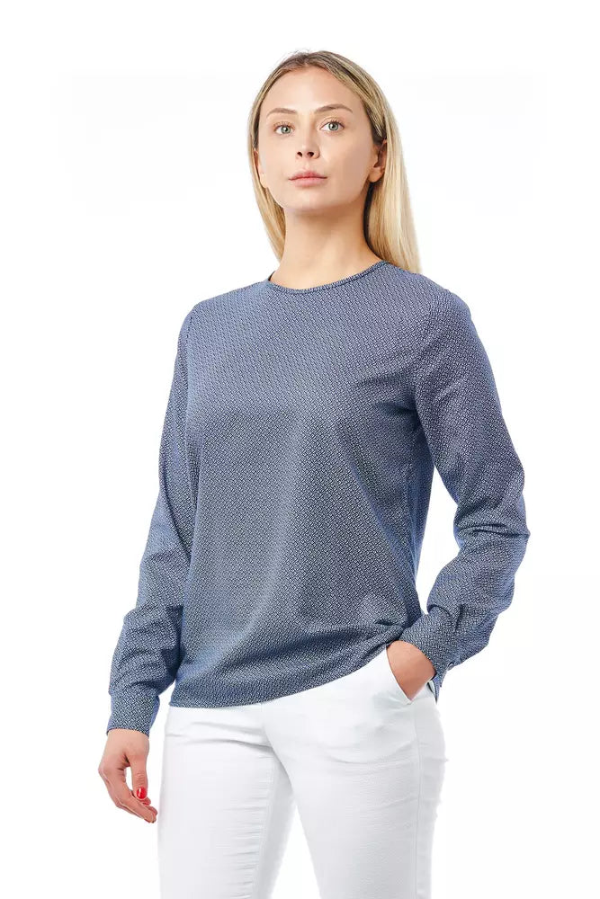 Bagutta Blue Cotton Women Shirt $228.00 Bagutta Luzworld