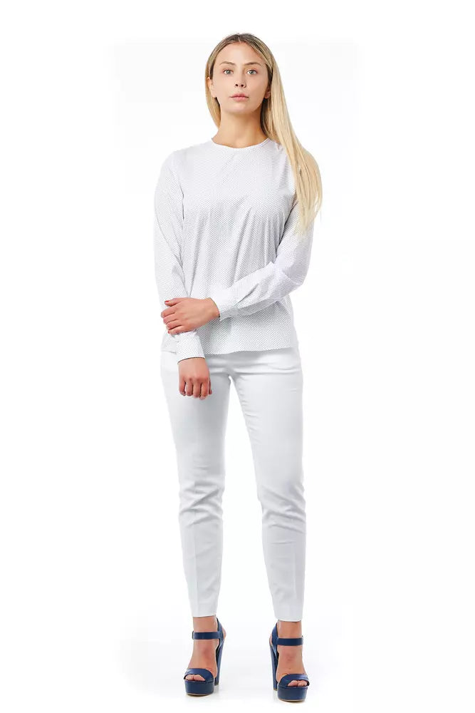 Bagutta White Cotton Women Blouse $228.00 Bagutta Luzworld