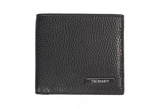 Trussardi Black Leather Men Wallet $197.00 Trussardi Luzworld