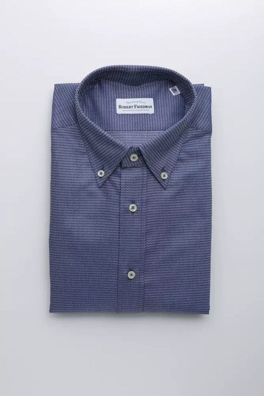 Robert Friedman Blue Cotton Mens Shirt $211.00 Robert Friedman Luzworld