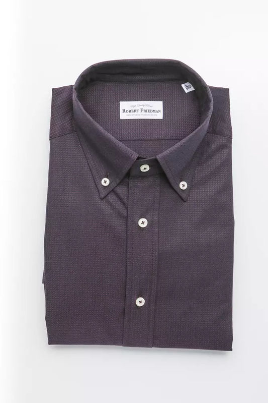 Robert Friedman Black Cotton Men Shirt $211.00 Robert Friedman Luzworld