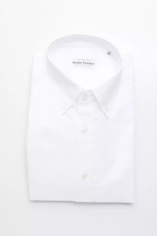 Robert Friedman White Cotton Men's Shirt $211.00 Robert Friedman Luzworld