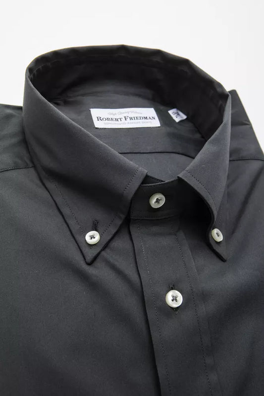 Robert Friedman Gray Cotton Men Shirt $211.00 Robert Friedman Luzworld
