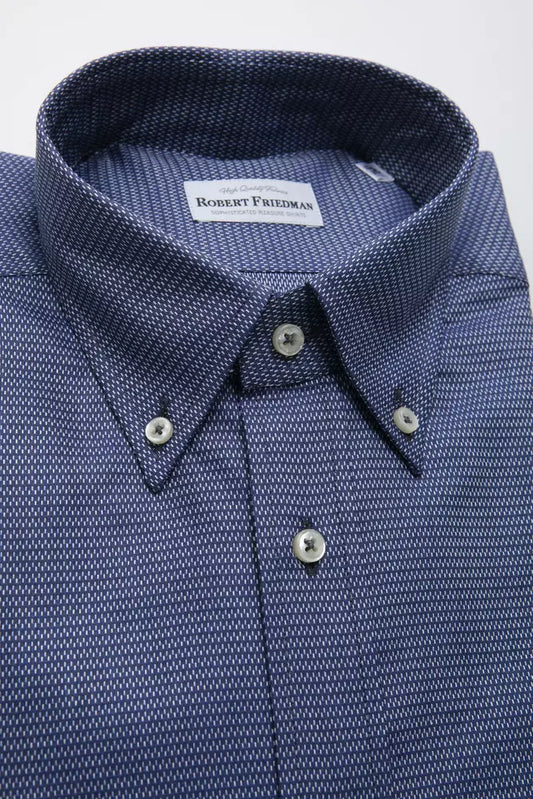 Robert Friedman Blue Cotton Mens Shirt $211.00 Robert Friedman Luzworld