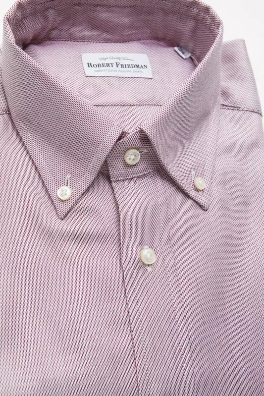 Robert Friedman Red Cotton Men Shirt $211.00 Robert Friedman Luzworld