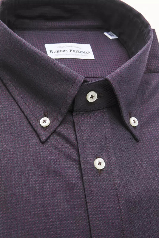 Robert Friedman Black Cotton Men Shirt $211.00 Robert Friedman Luzworld