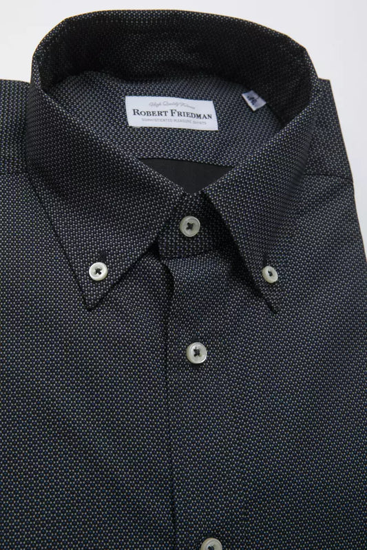 Robert Friedman Black Cotton Men Shirt $211.00 Robert Friedman Luzworld