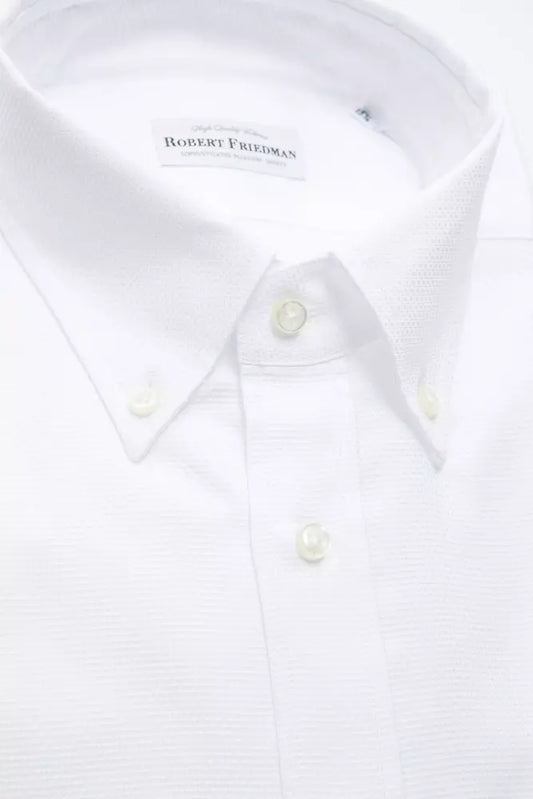 Robert Friedman White Cotton Men's Shirt $211.00 Robert Friedman Luzworld