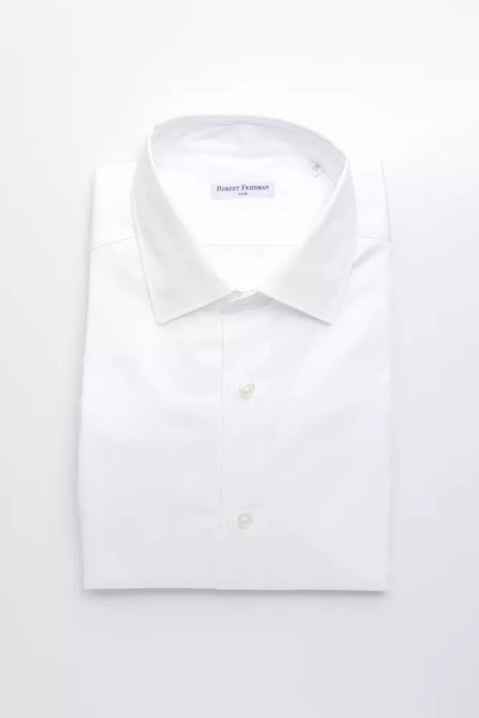 Robert Friedman White Cotton Men's Shirt $211.00 Robert Friedman Luzworld