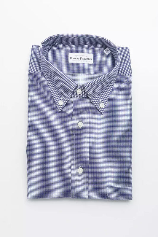 Robert Friedman Blue Cotton Men Shirt $211.00 Robert Friedman Luzworld