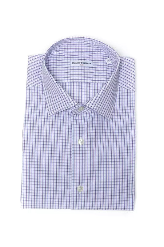 Robert Friedman Burgundy Cotton Men Shirt $211.00 Robert Friedman Luzworld