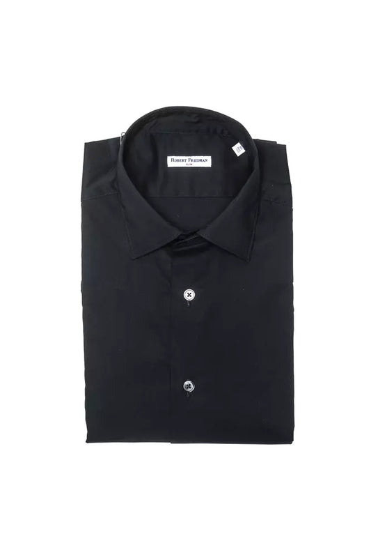 Robert Friedman Black Cotton Men Shirt $211.00 Robert Friedman Luzworld