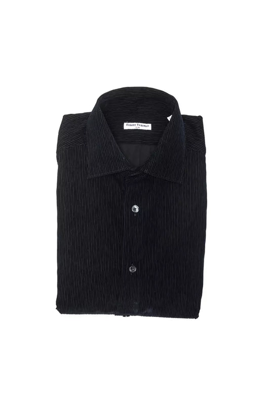 Robert Friedman Black Cotton Men Shirt $211.00 Robert Friedman Luzworld