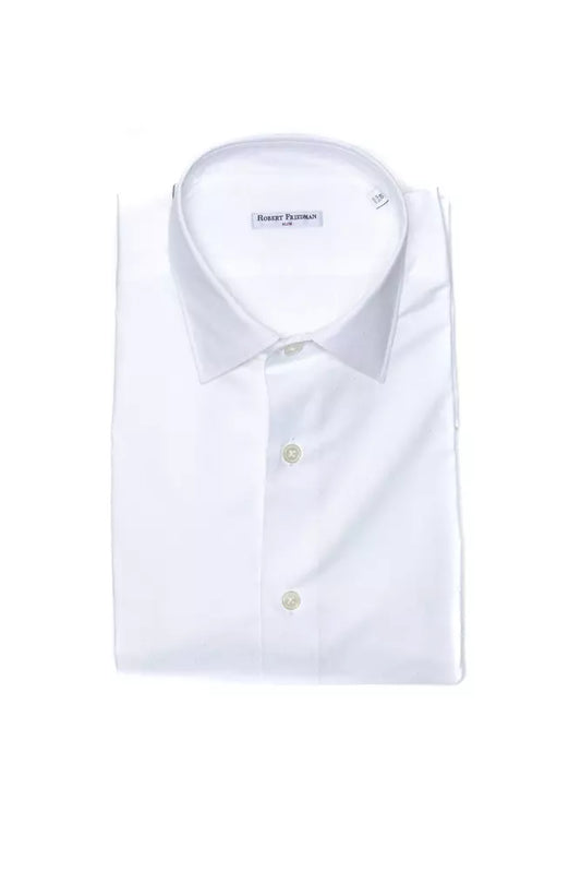Robert Friedman White Cotton Men Shirt $211.00 Robert Friedman Luzworld